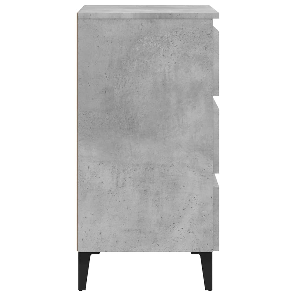 Nattbord med metallben betonggrå 40x35x69 cm