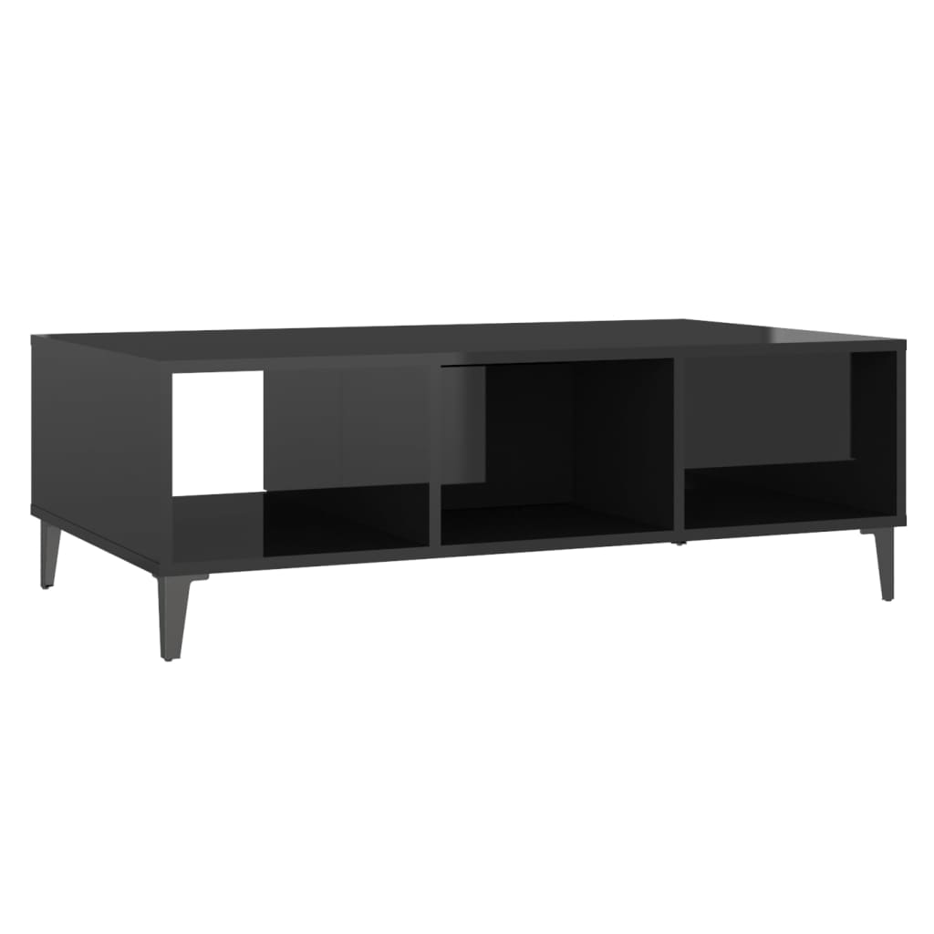 Salongbord høyglans svart 103,5x60x35 cm konstruert tre