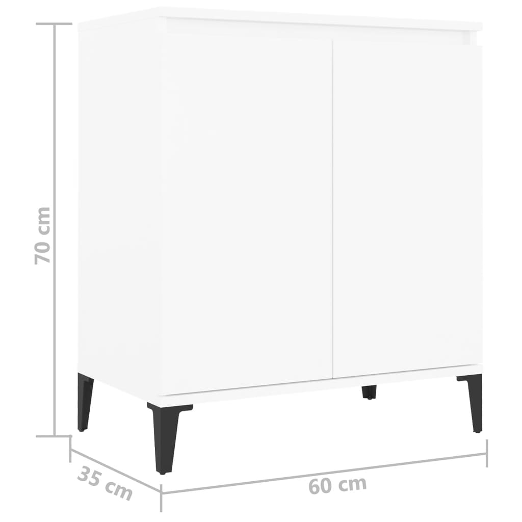 Skjenk hvit 60x35x70 cm konstruert tre