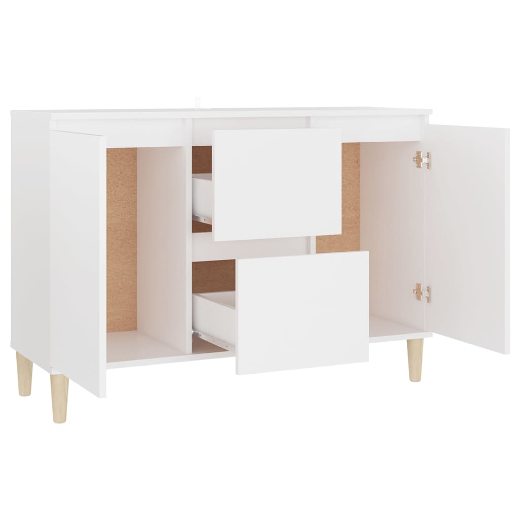Skjenk hvit 101x35x70 cm konstruert tre
