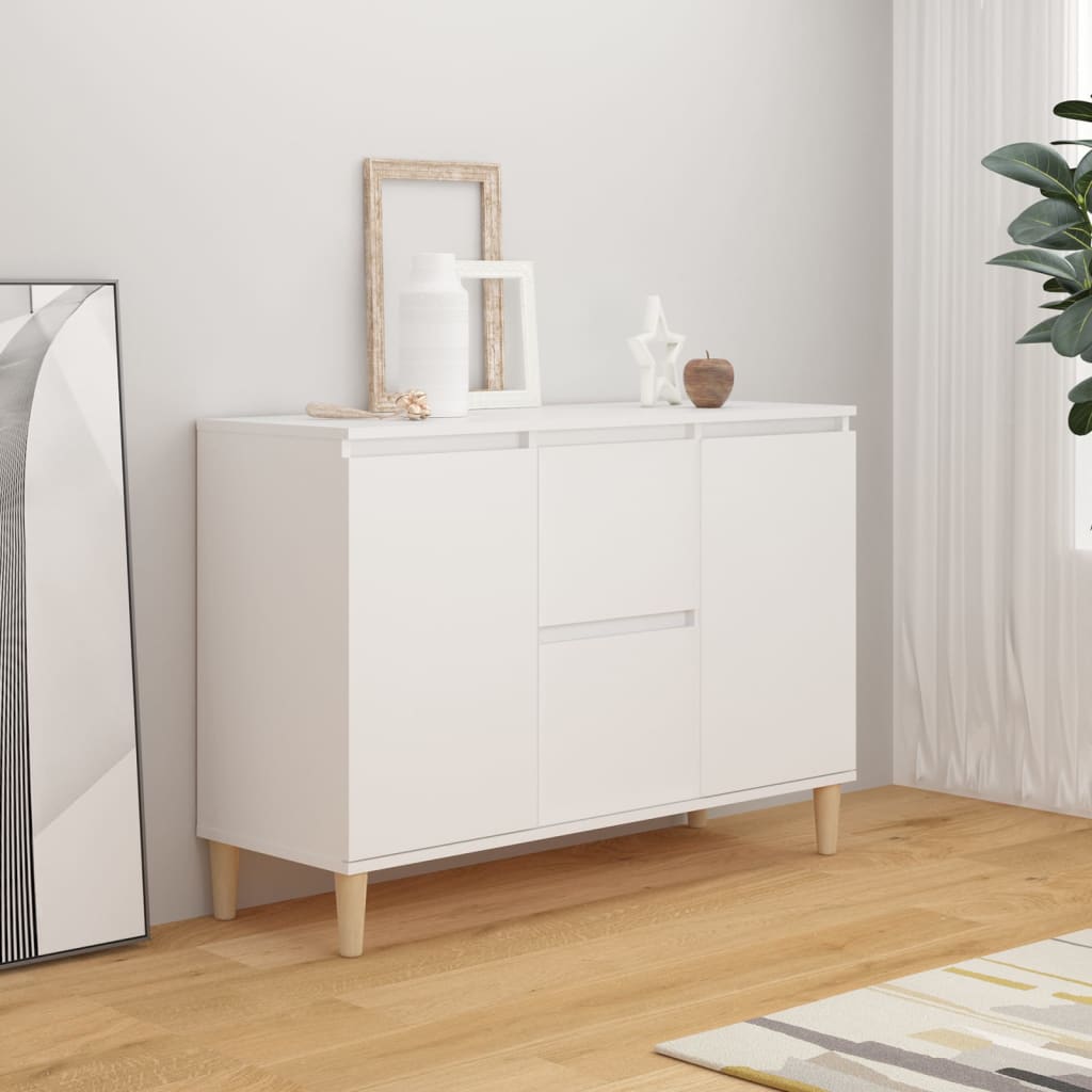 Skjenk hvit 101x35x70 cm konstruert tre