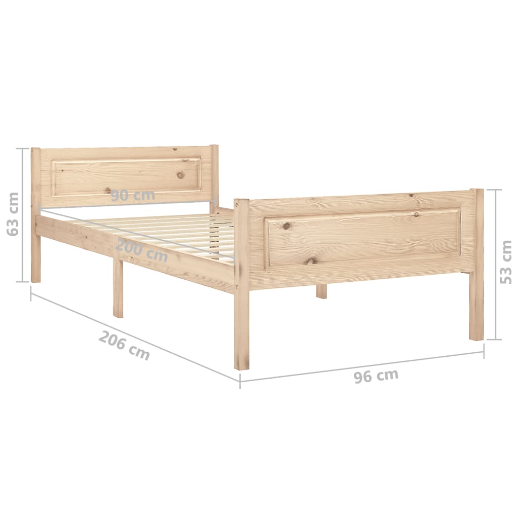 Sengeramme heltre furu 90x200 cm