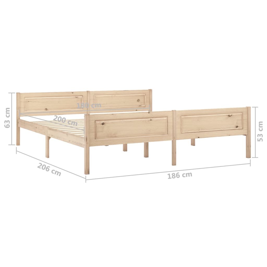 Sengeramme heltre furu 180x200 cm