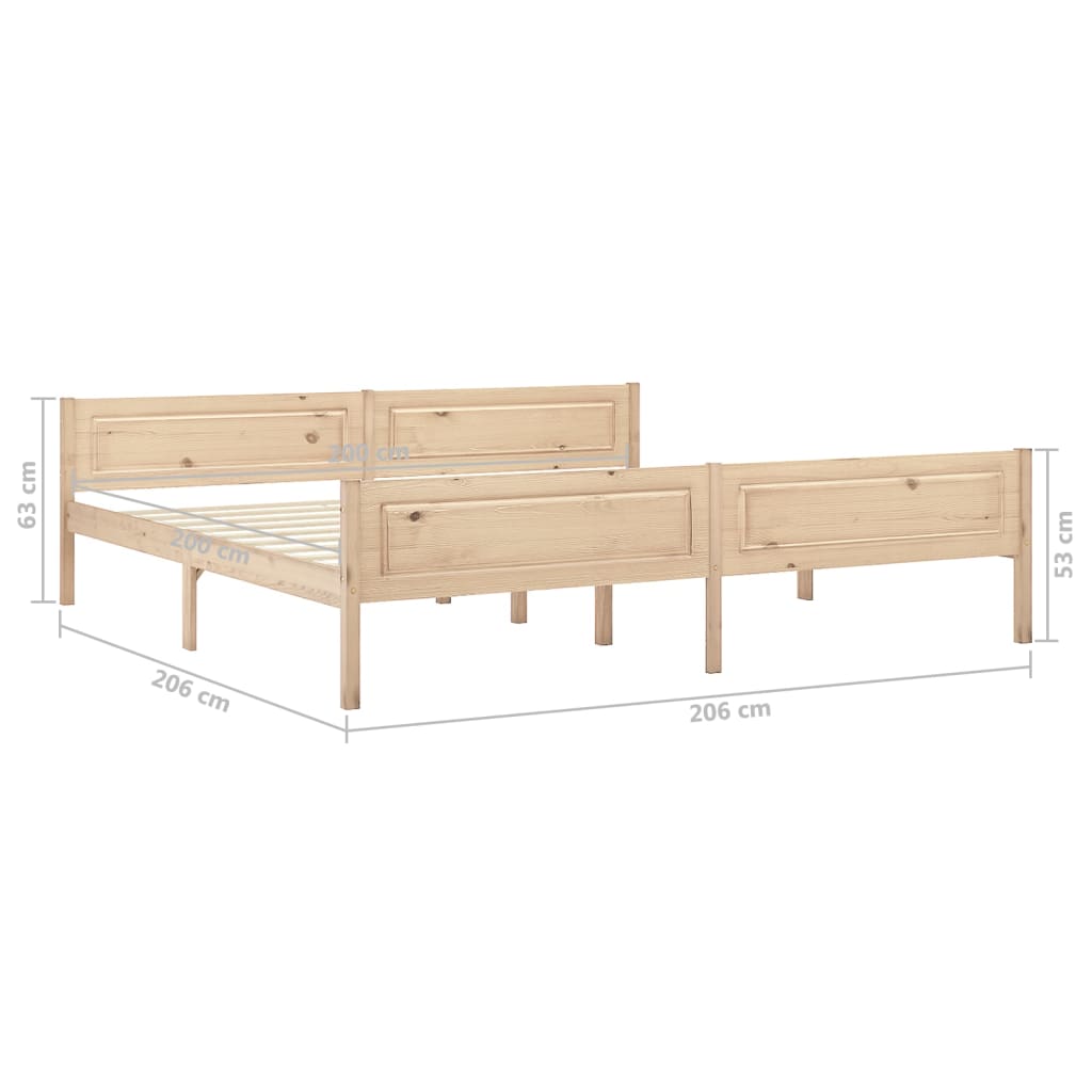 Sengeramme heltre furu 200x200 cm
