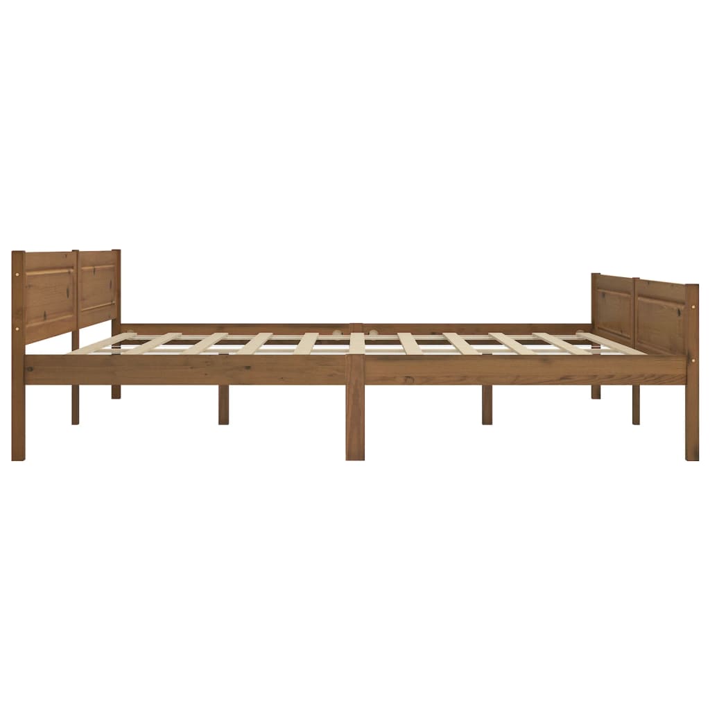 Sengeramme heltre furu honningbrun 200x200 cm