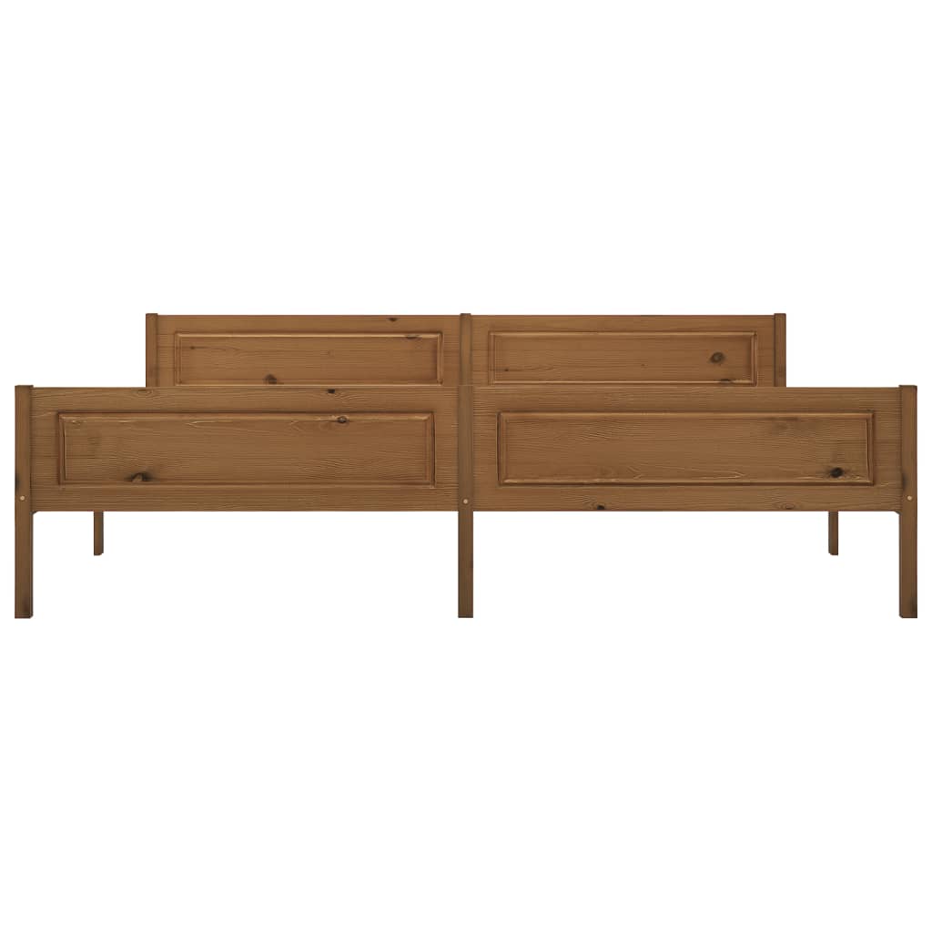 Sengeramme heltre furu honningbrun 200x200 cm