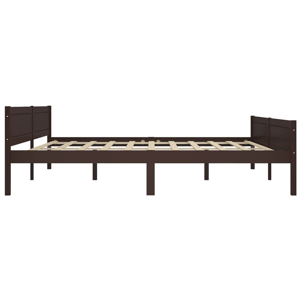 Sengeramme heltre furu mørkebrun 200x200 cm