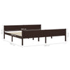Sengeramme heltre furu mørkebrun 200x200 cm