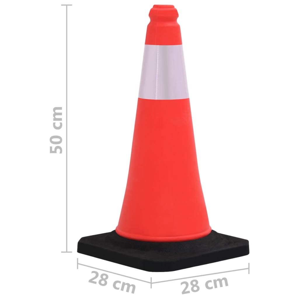 Reflekterende trafikkjegler med tunge bunner 4 stk 50 cm