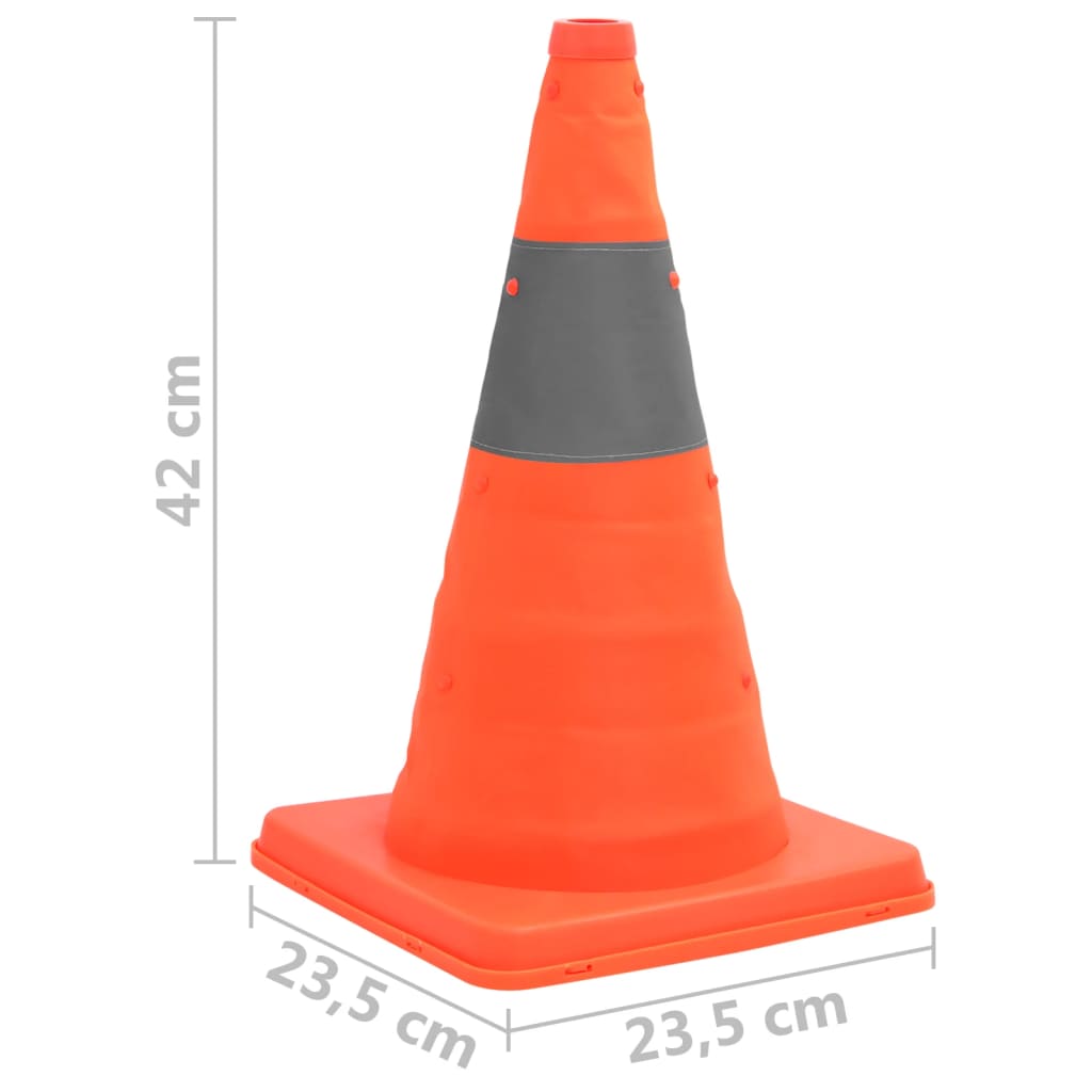 Pop-up trafikkjegler 10 stk 42 cm