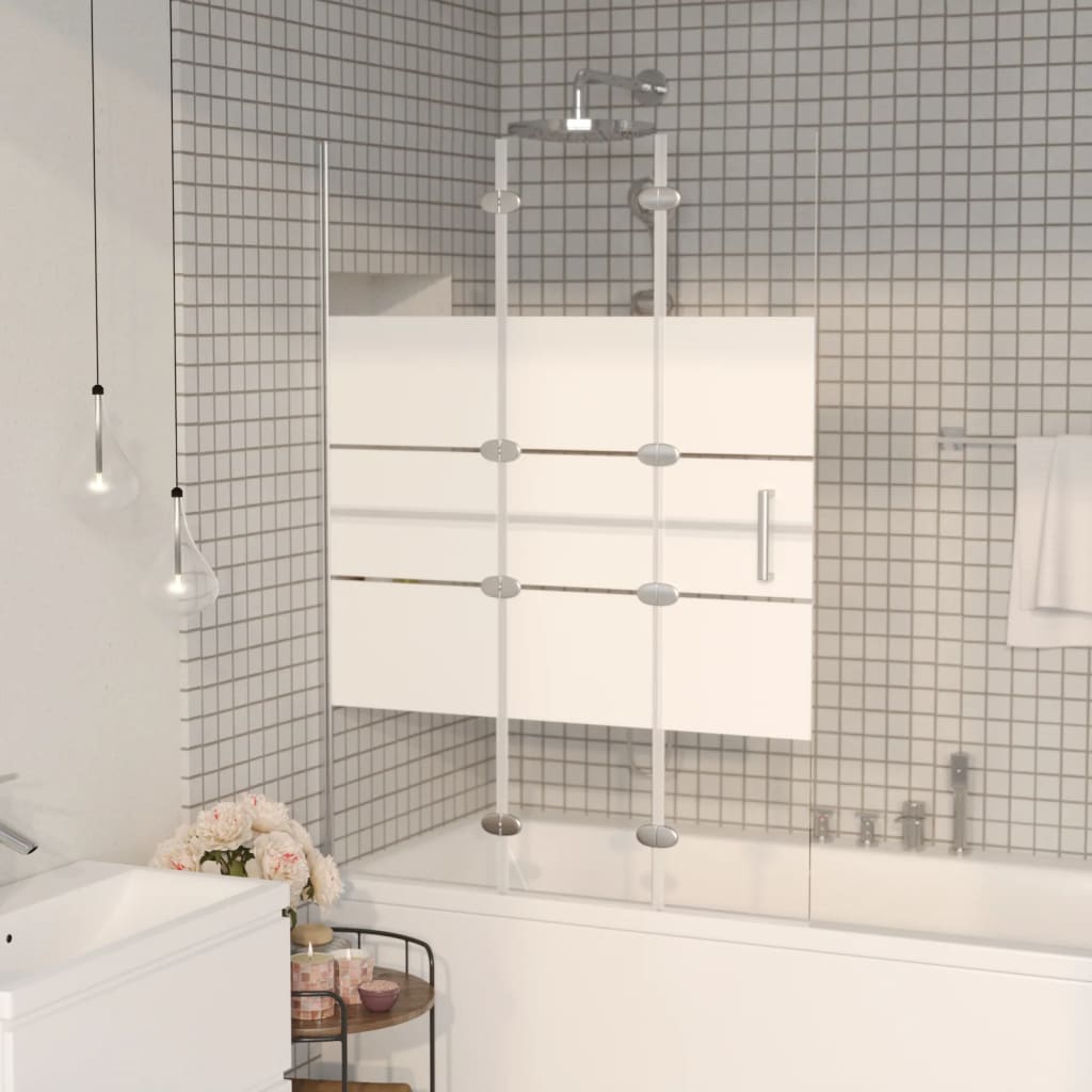 Leddet dusjdør ESG 100x140 cm hvit