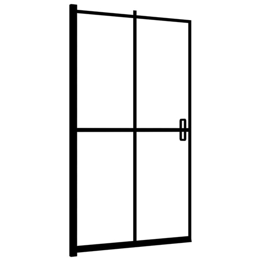 Leddet dusjdør ESG 80x140 cm svart