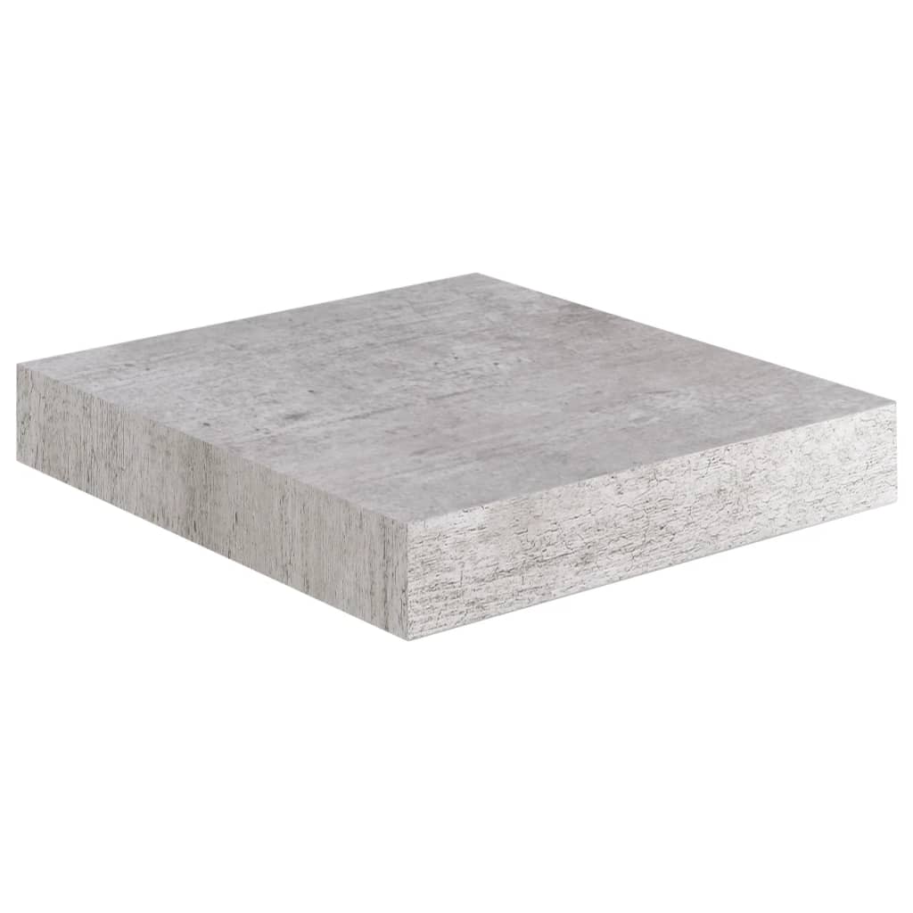 Flytende vegghyller 4 stk betonggrå 23x23,5x3,8 cm MDF