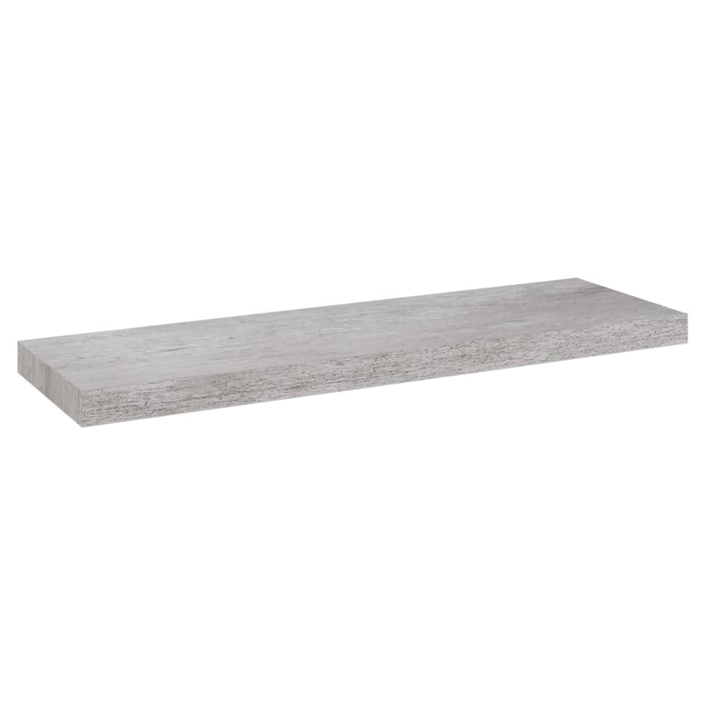 Flytende vegghyller 2 stk betonggrå 80x23,5x3,8 cm MDF