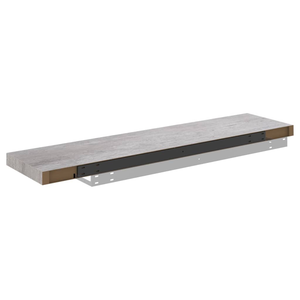 Flytende vegghylle betonggrå 90x23,5x3,8 cm MDF