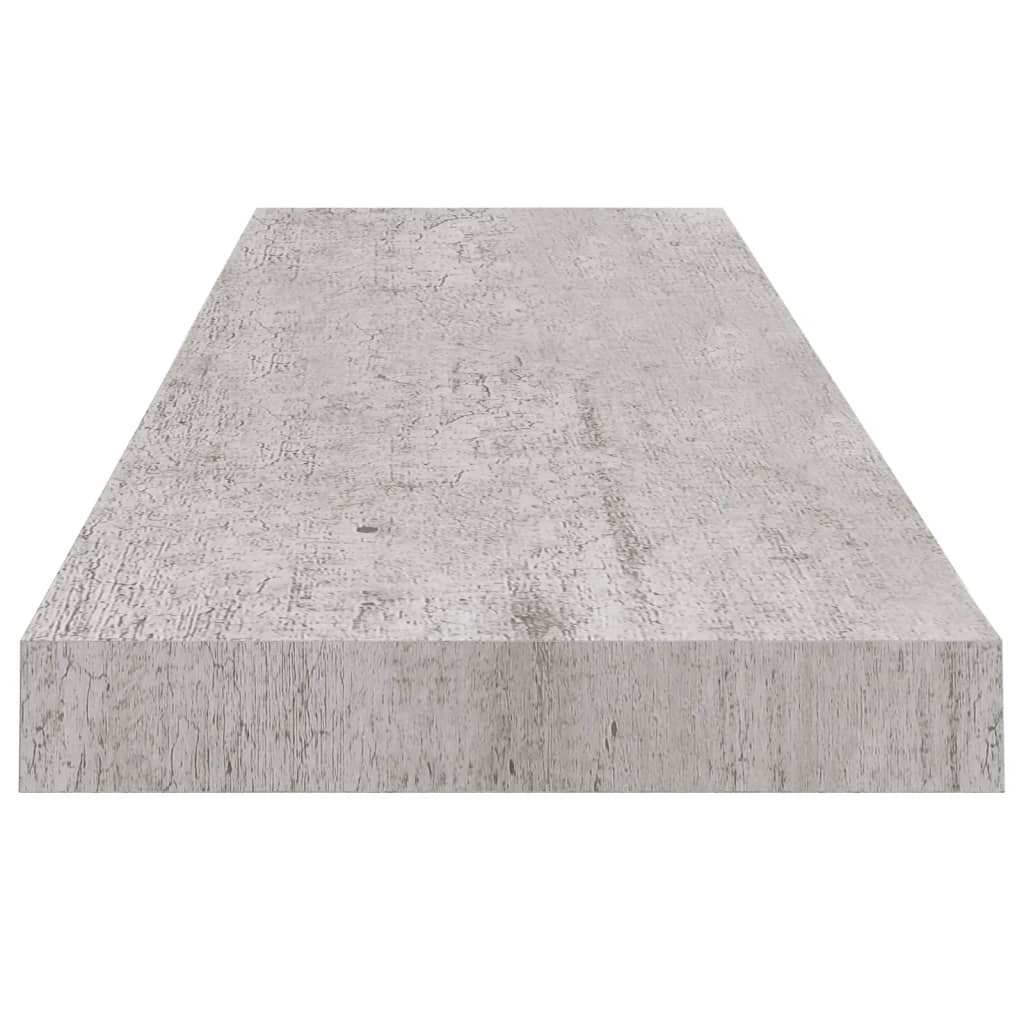 Flytende vegghyller 2 stk betonggrå 90x23,5x3,8 cm MDF