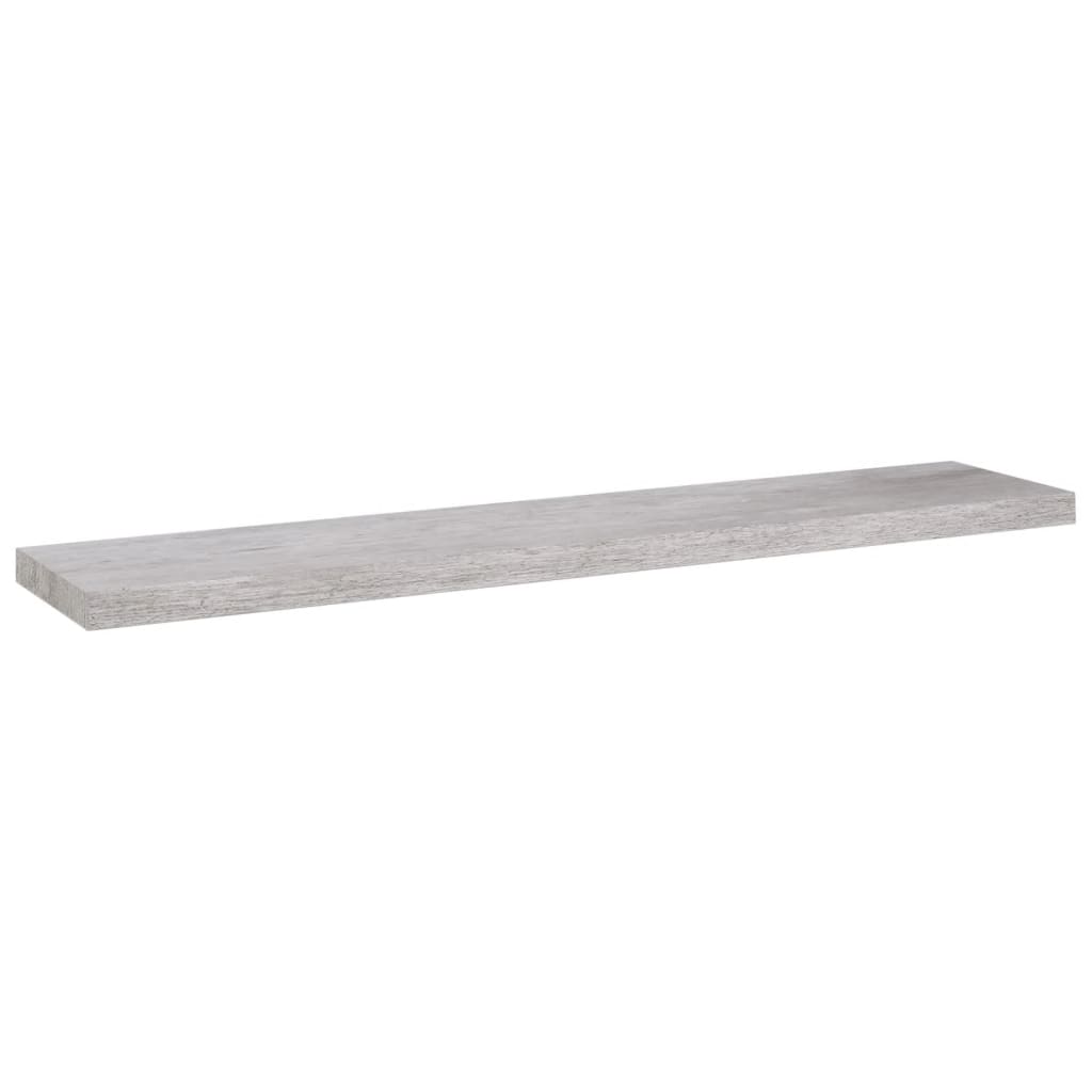Flytende vegghyller 2 stk betonggrå 120x23,5x3,8 cm MDF