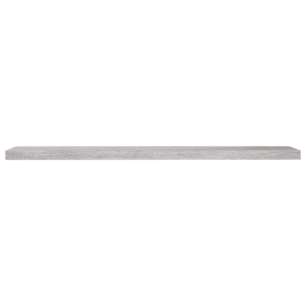 Flytende vegghyller 2 stk betonggrå 120x23,5x3,8 cm MDF