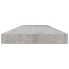 Flytende vegghyller 2 stk betonggrå 120x23,5x3,8 cm MDF