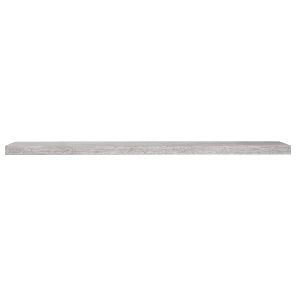 Flytende vegghyller 4 stk betonggrå 120x23,5x3,8 cm MDF