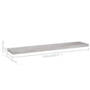 Flytende vegghyller 4 stk betonggrå 120x23,5x3,8 cm MDF