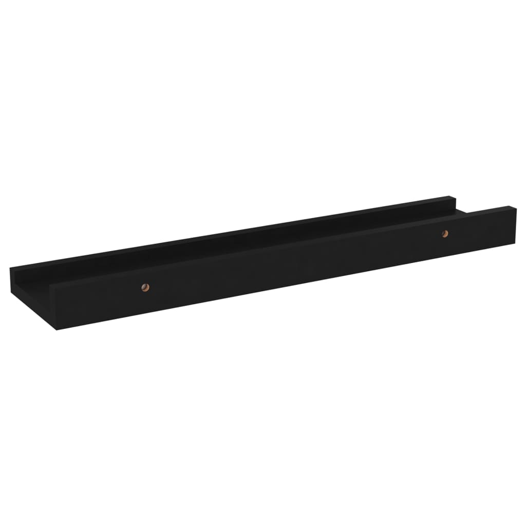 Vegghyller 4 stk svart 40x9x3 cm