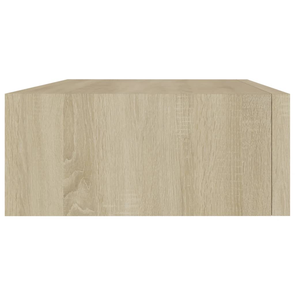 Veggmonterte skuffehyller 2 stk eik 40x23,5x10 cm MDF