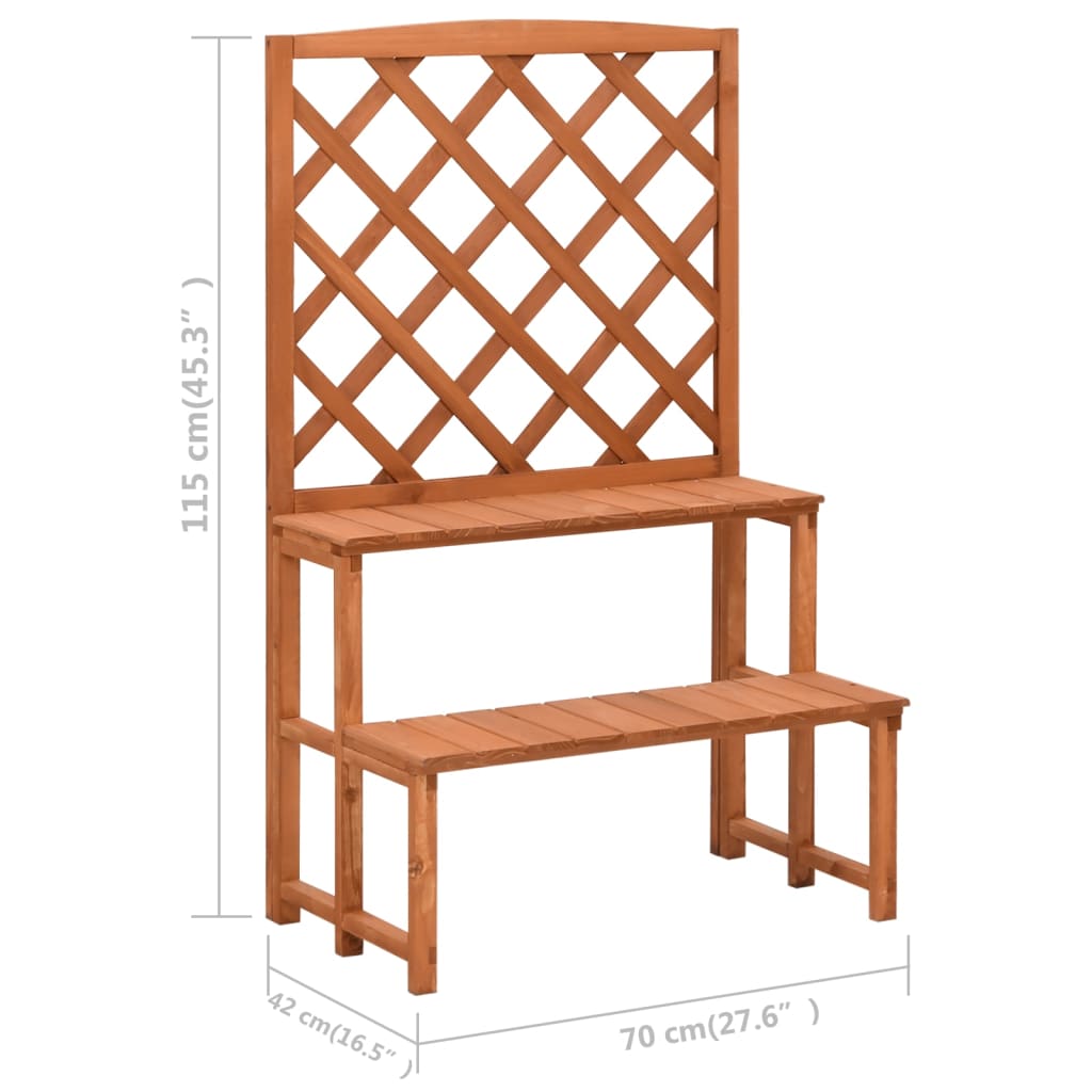 Plantestativ med espalier 70x42x115 cm heltre gran