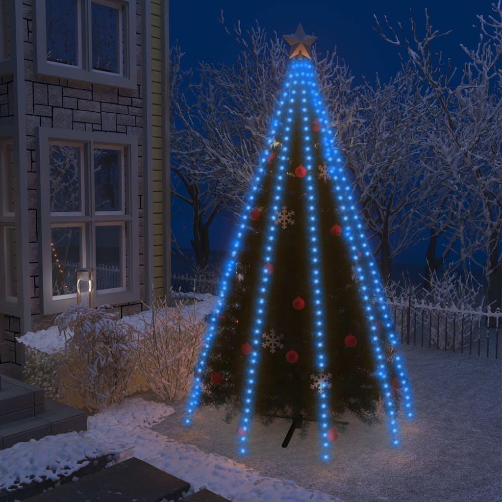 Nettlys for juletre med 400 LED blå 400 cm
