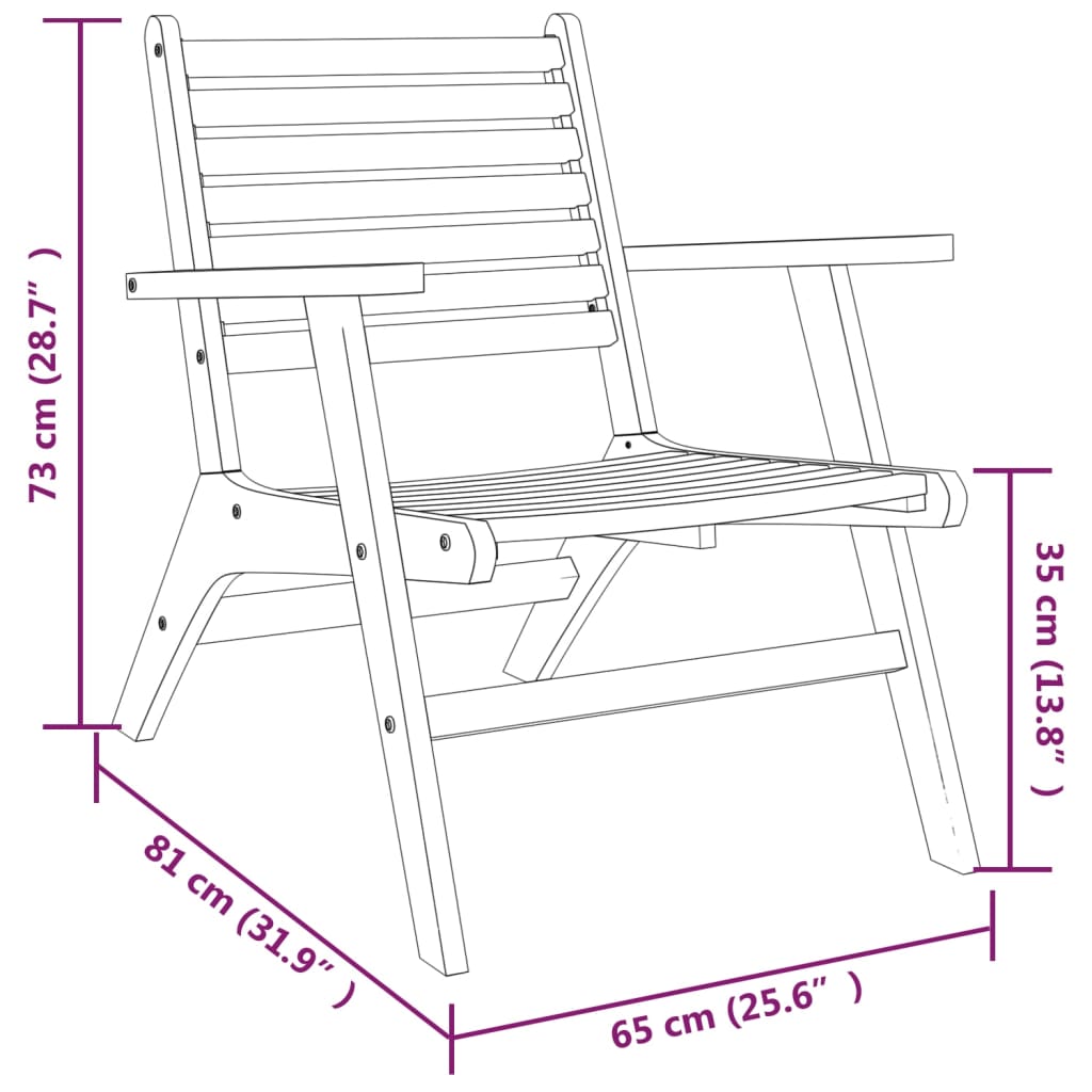 Hagestoler 2 stk heltre akasie