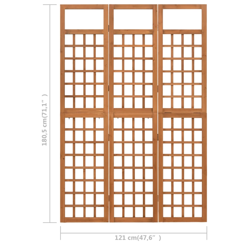 Romdeler/espalier 3 paneler heltre gran 121x180,5 cm