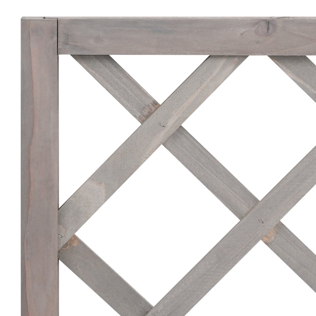 Blomsterkasse med espalier grå 70x30x135 cm heltre gran