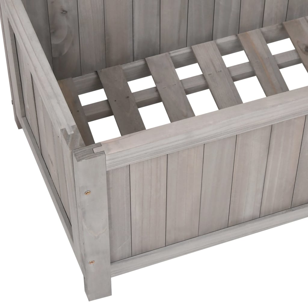 Blomsterkasse med espalier grå 70x30x135 cm heltre gran