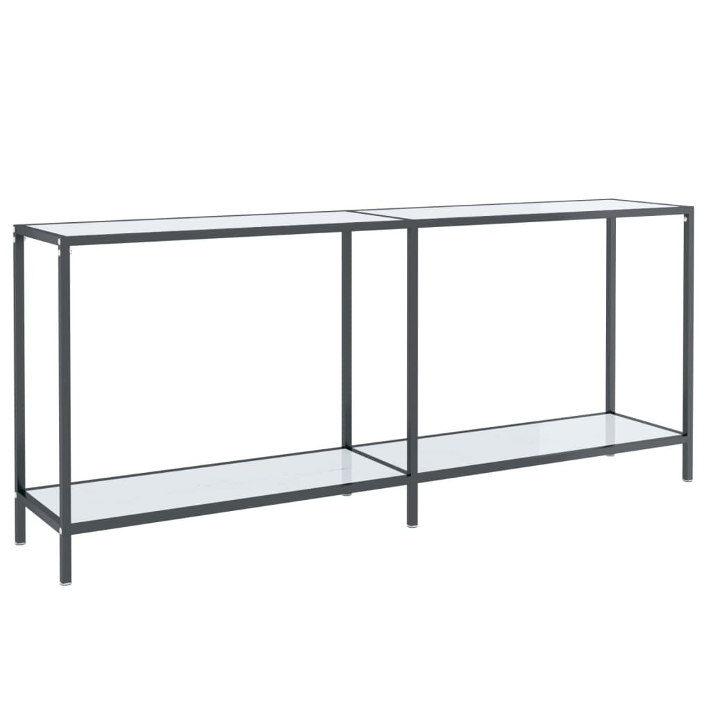 Konsollbord hvit 180x35x75,5 cm herdet glass