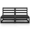 2-seters hagesofa svart heltre furu