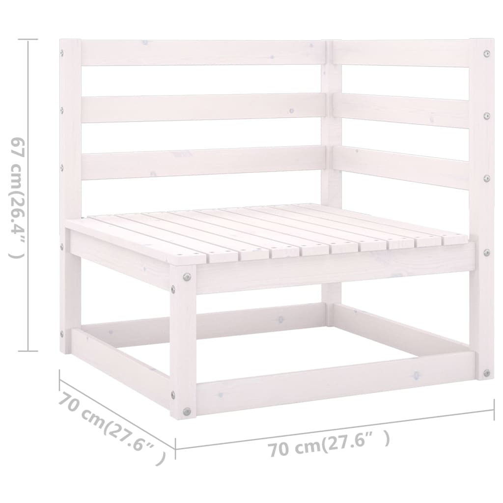 3-seters hagesofa hvit heltre furu