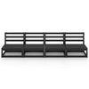 4-seters hagesofa svart heltre furu