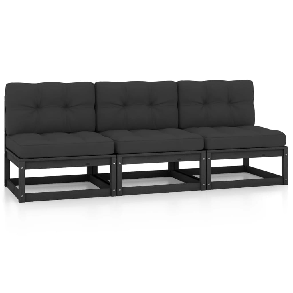 Sofa med puter 3-seters heltre furu