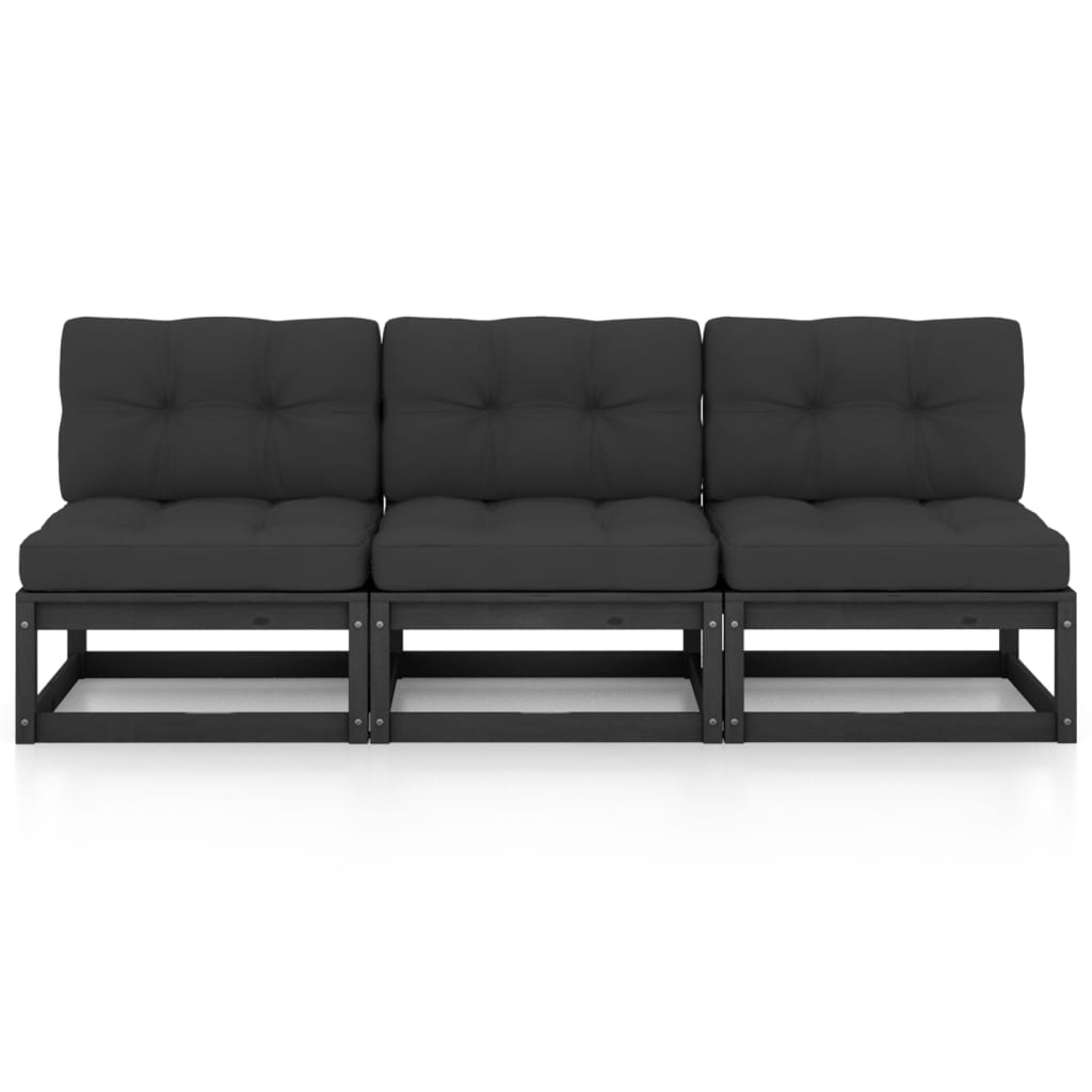 Sofa med puter 3-seters heltre furu