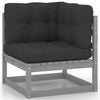 Hagesofa med puter 3-seters heltre furu