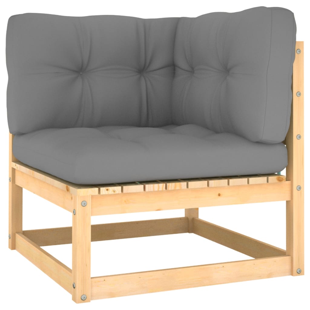 Hagesofagruppe med puter 4 deler heltre furu