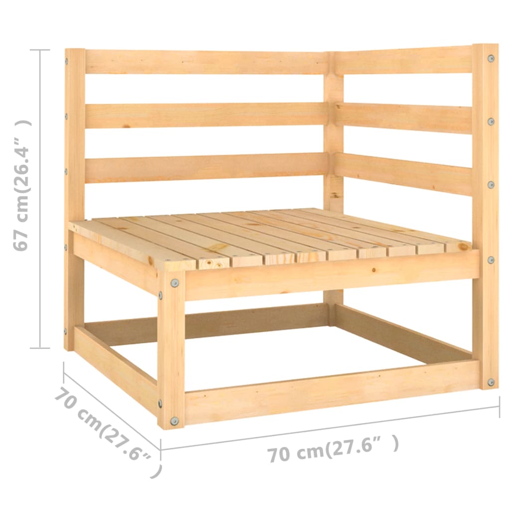 Hagesofa med puter 4-seters heltre furu