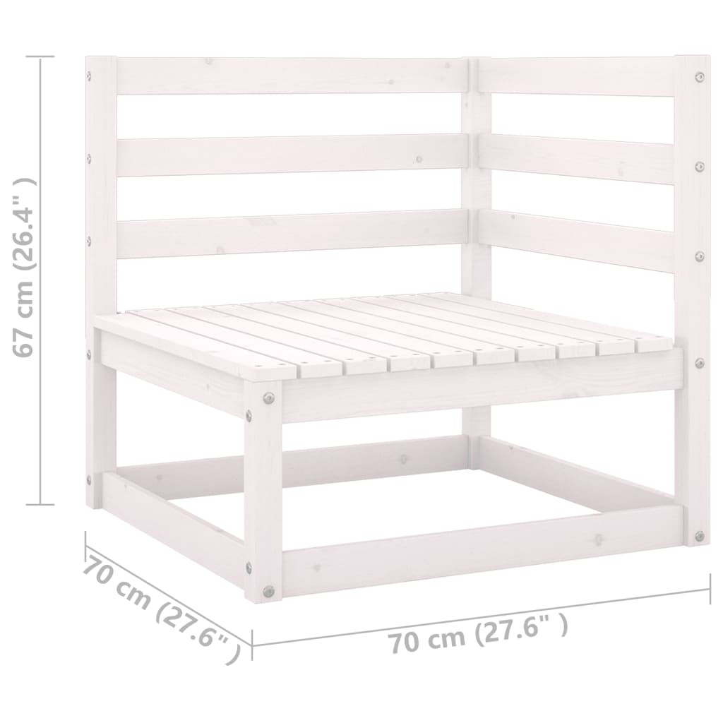 Hagesofagruppe med puter 6 deler hvit heltre furu