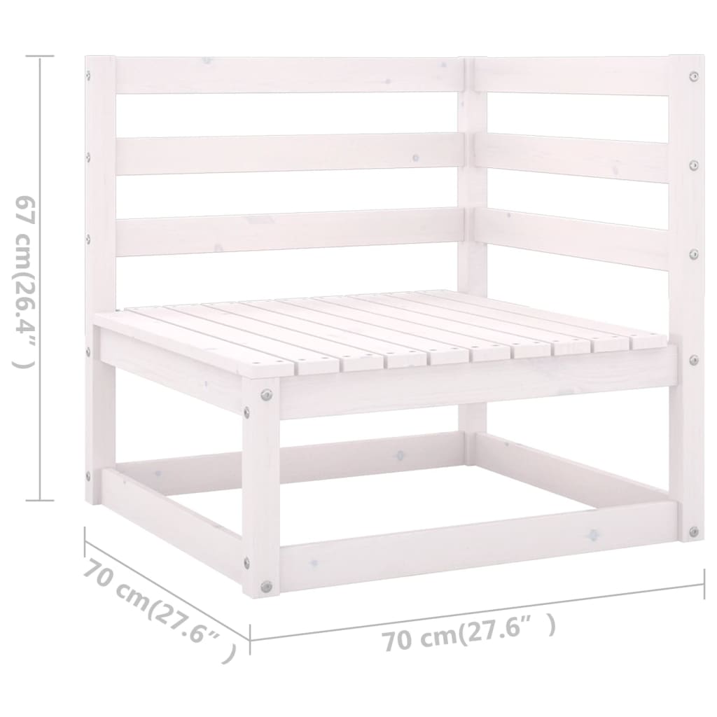 Hagesofagruppe med puter 7 deler hvit heltre furu