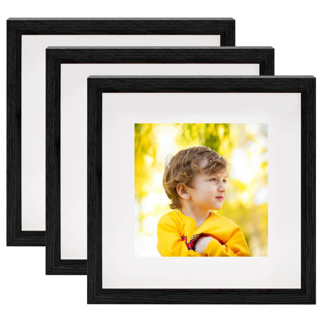 3D-fotoboksrammer 3 stk svart 23x23 cm for 13x13 cm bilde