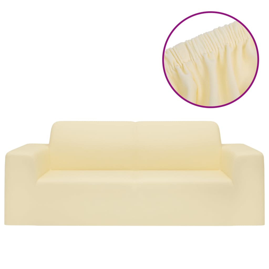 2-seters sofaovertrekk polyester kremhvit