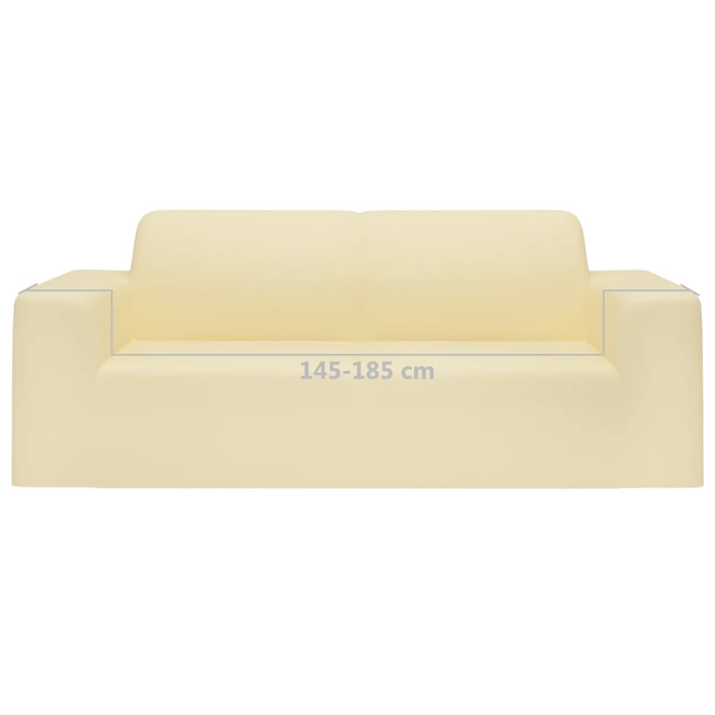 2-seters sofaovertrekk polyester kremhvit