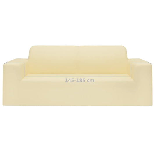 2-seters sofaovertrekk polyester kremhvit