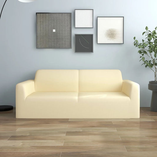 2-seters sofaovertrekk polyester kremhvit