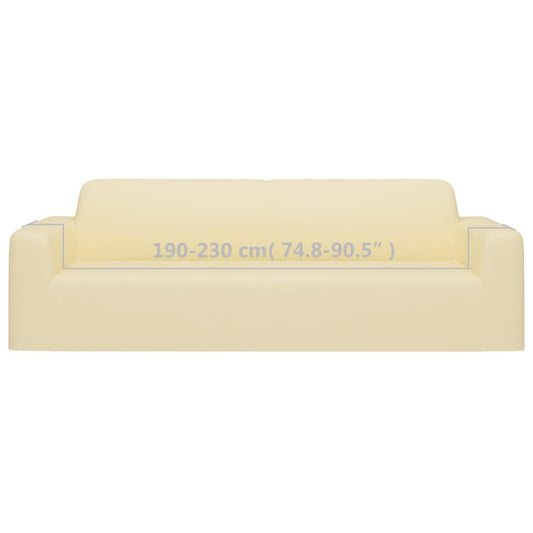 3-seters sofaovertrekk polyester kremhvit